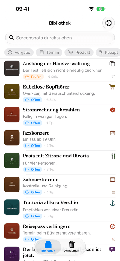 Sortheim: Bibliothek mit automatisch einsortierten Screenshots